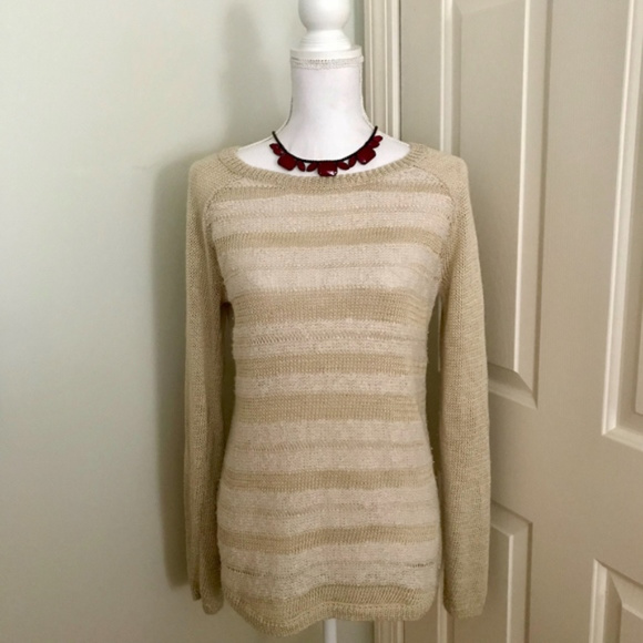 { Trouve } Open Knit Beige and Ivory Sweater - Picture 1 of 7